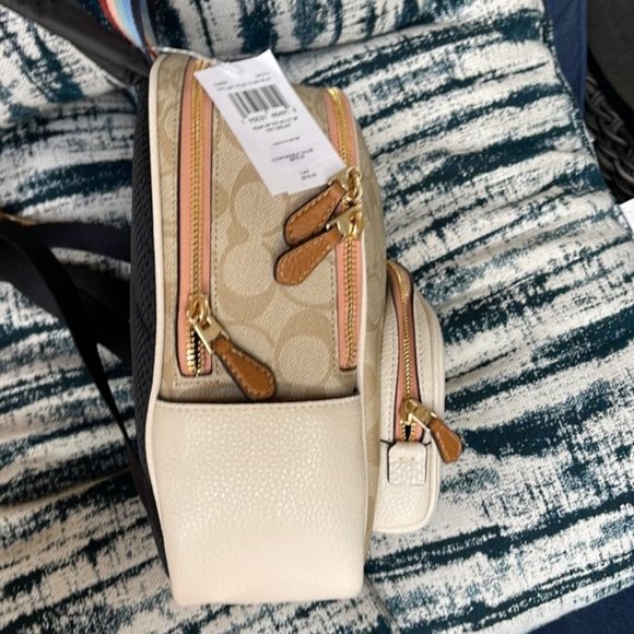 Coach Mini Court Backpack In Signature Canvas With Pear Light Khaki Chal… - Picture 13 of 14